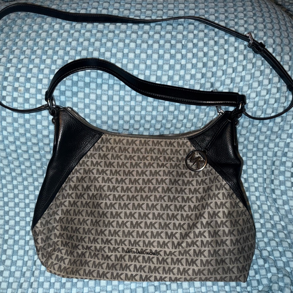 Michael Kors Black and Brown Monogram Bag